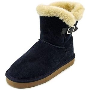 Style & Co. Womens Tiny 2 Leather Closed Toe Mid-Calf Cold, Navy, Size 6.0